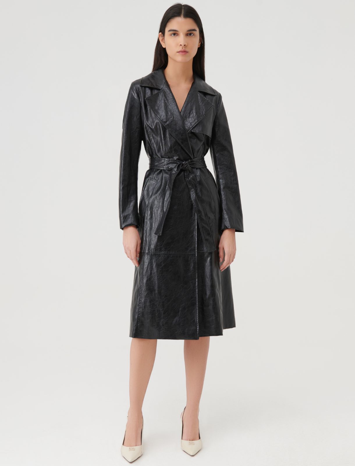 Double-breasted trench coat - Black - Marella