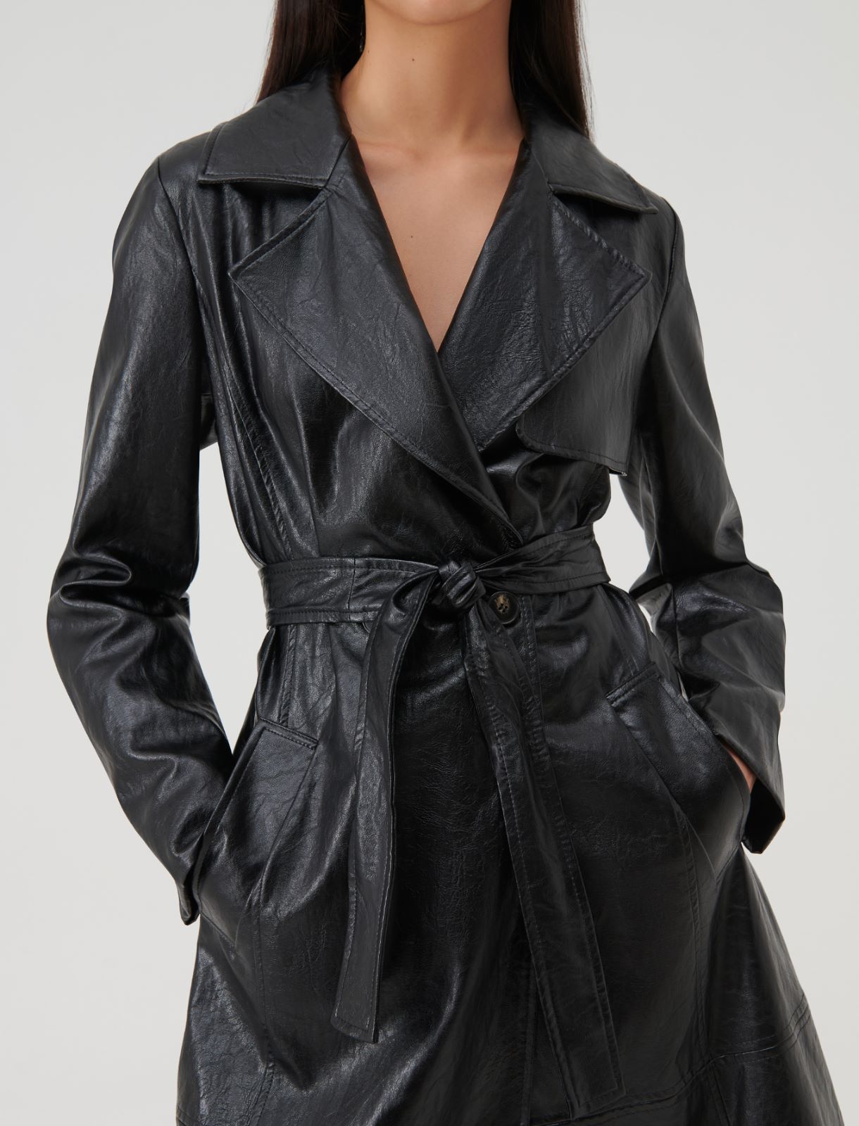 Double-breasted trench coat - Black - Marella - 4