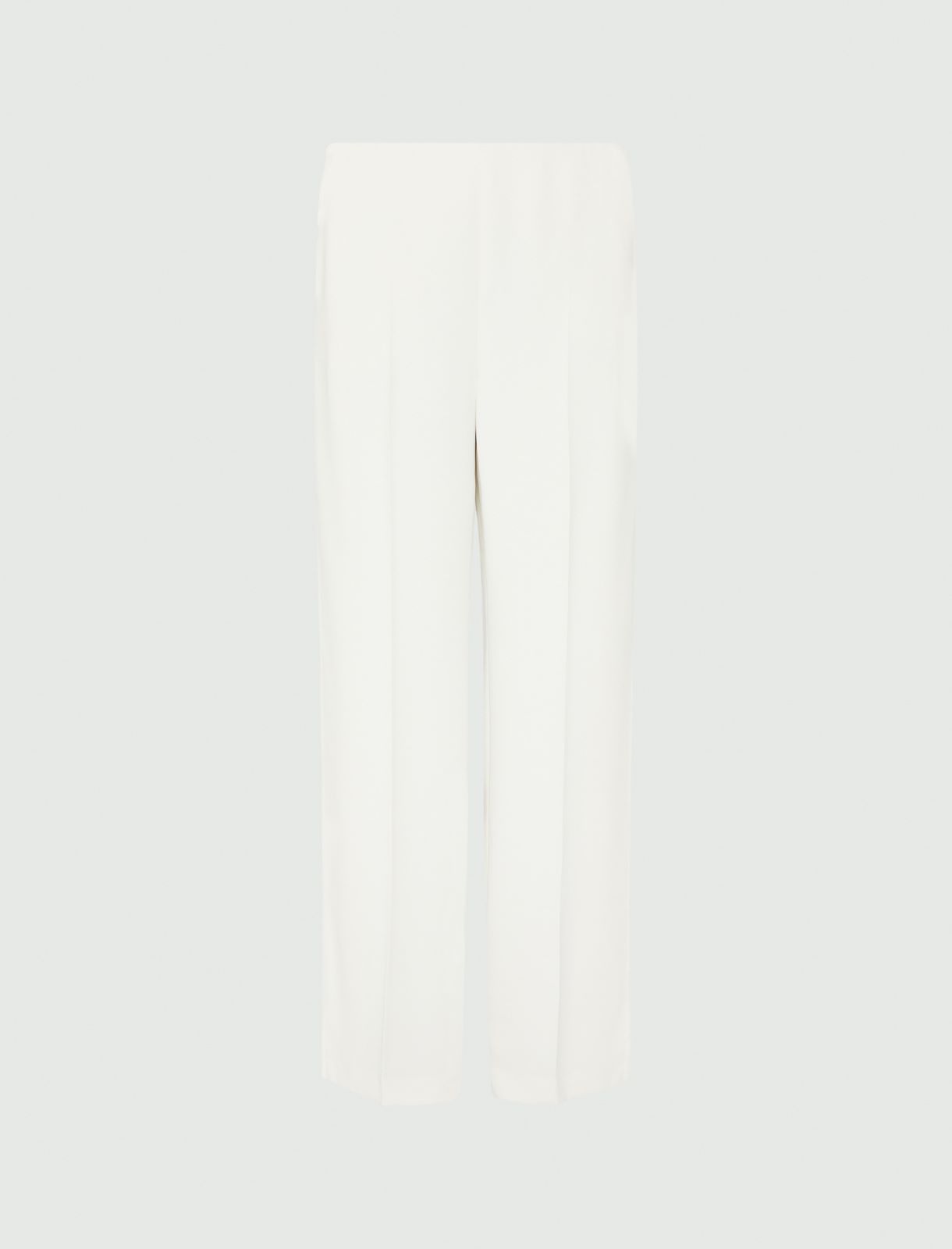 Satynowe spodnie - Wełniany biały - Marella - 5