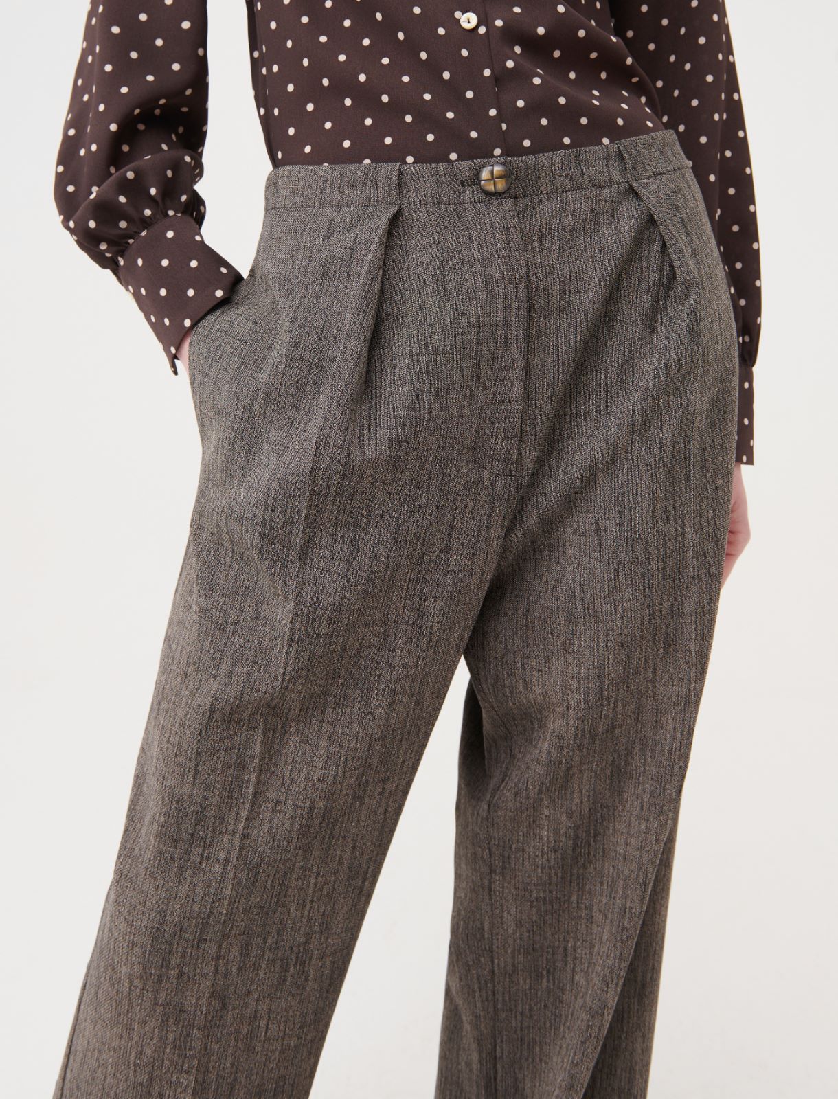 Pantalon en grisaille - Brun - Marella - 4