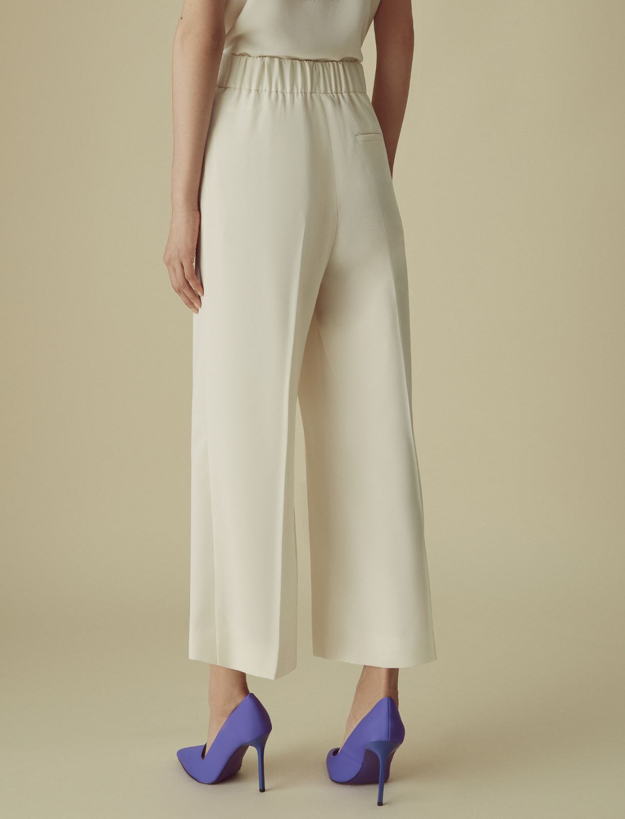 Cropped trousers - Wool white - Marella - 3