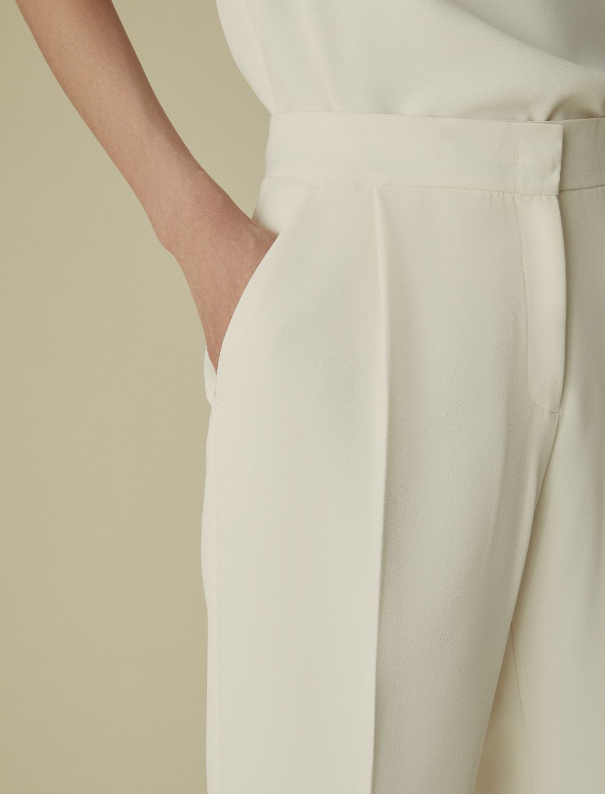 Crepe trousers - Wool white - Marella - 5