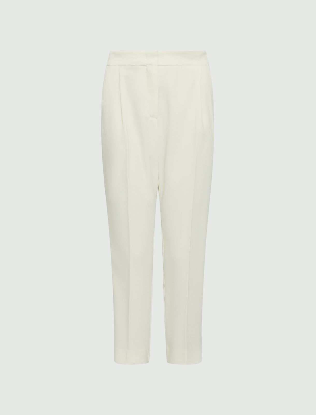 Spodnie z krepy - Wełniany biały - Marella - 2