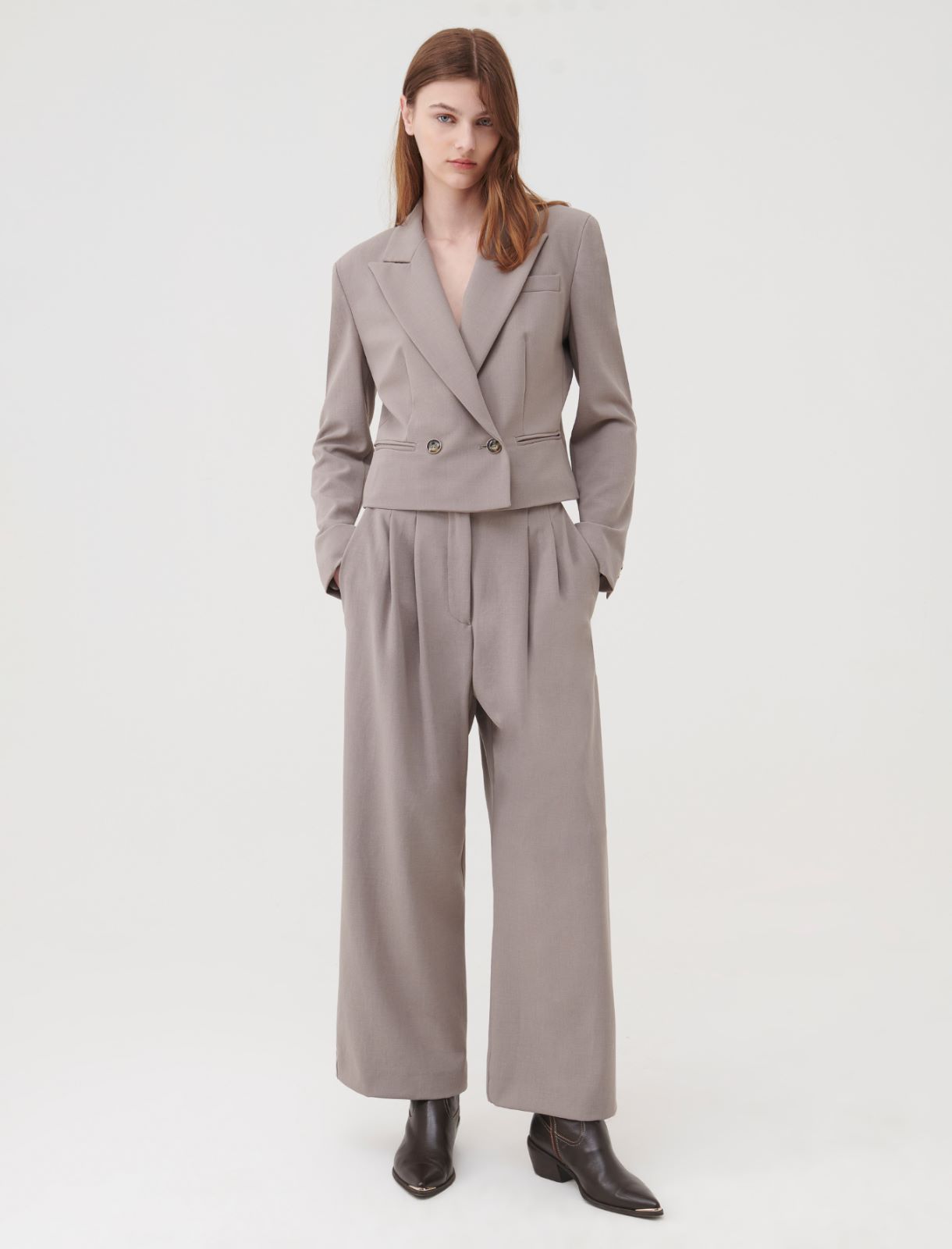 Carrot-fit trousers - Ashen-grey - Marella