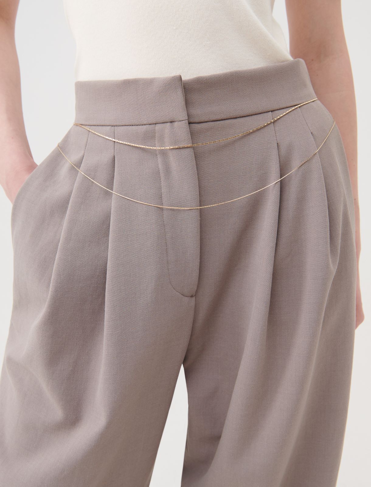 Carrot-fit trousers - Ashen-grey - Marella - 4