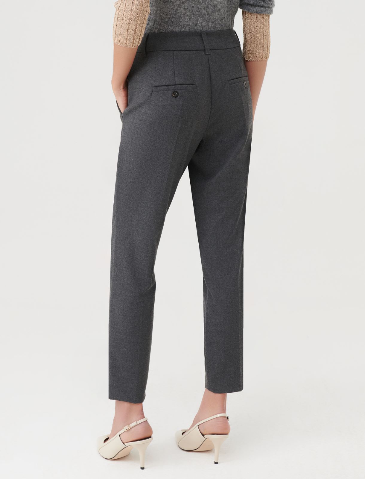 Flannel trousers - Melange grey - Marella - 2