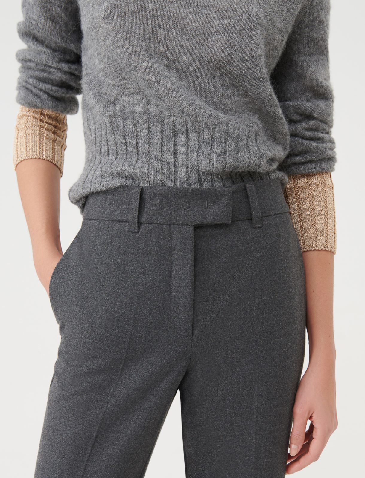 Flannel trousers - Melange grey - Marella - 4