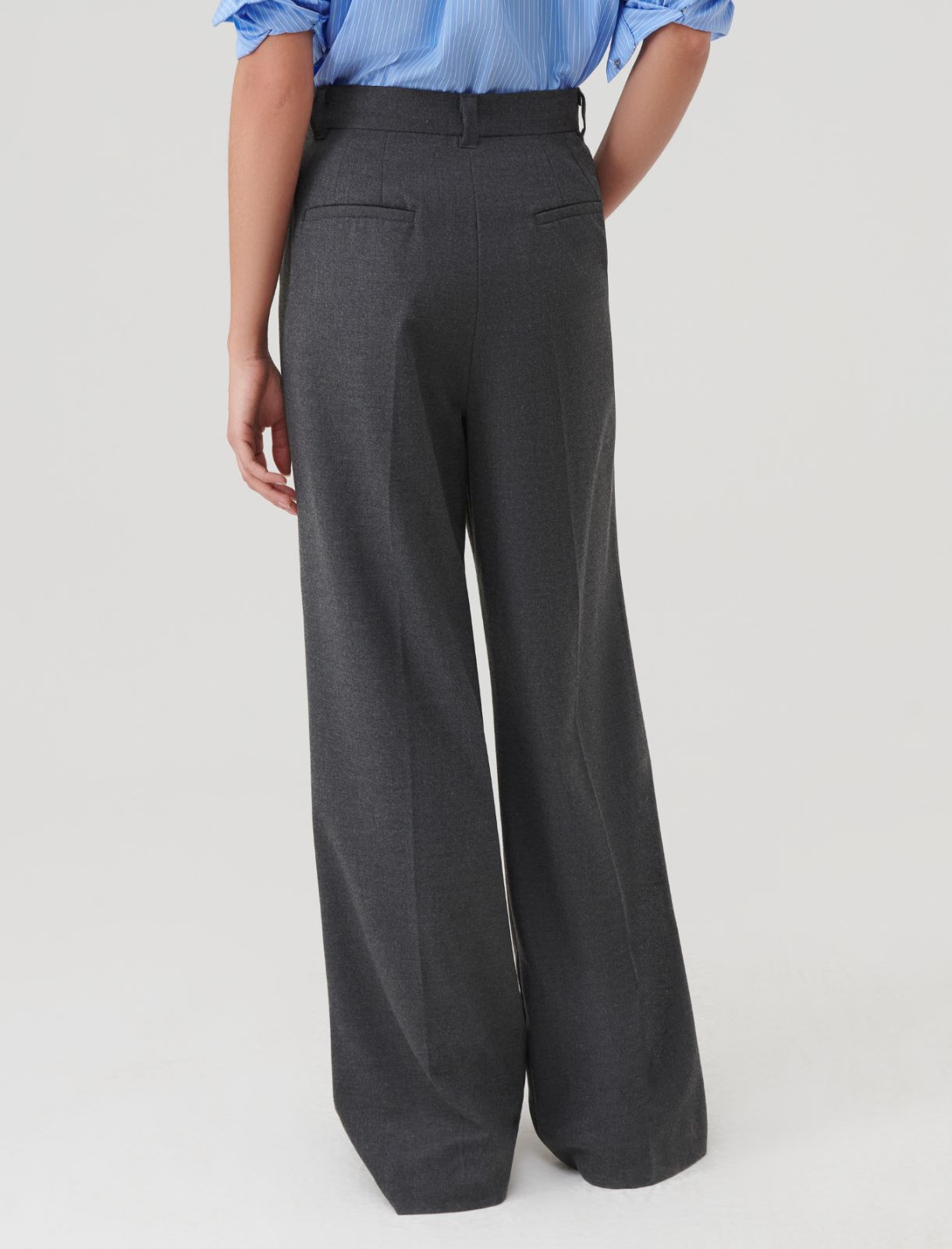 Wide-leg trousers - Melange grey - Marella - 2