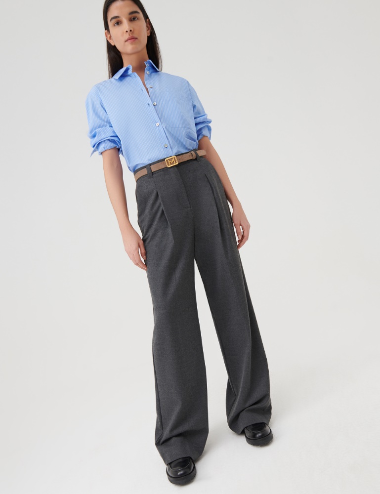 Wide-leg trousers - Melange grey - Marella