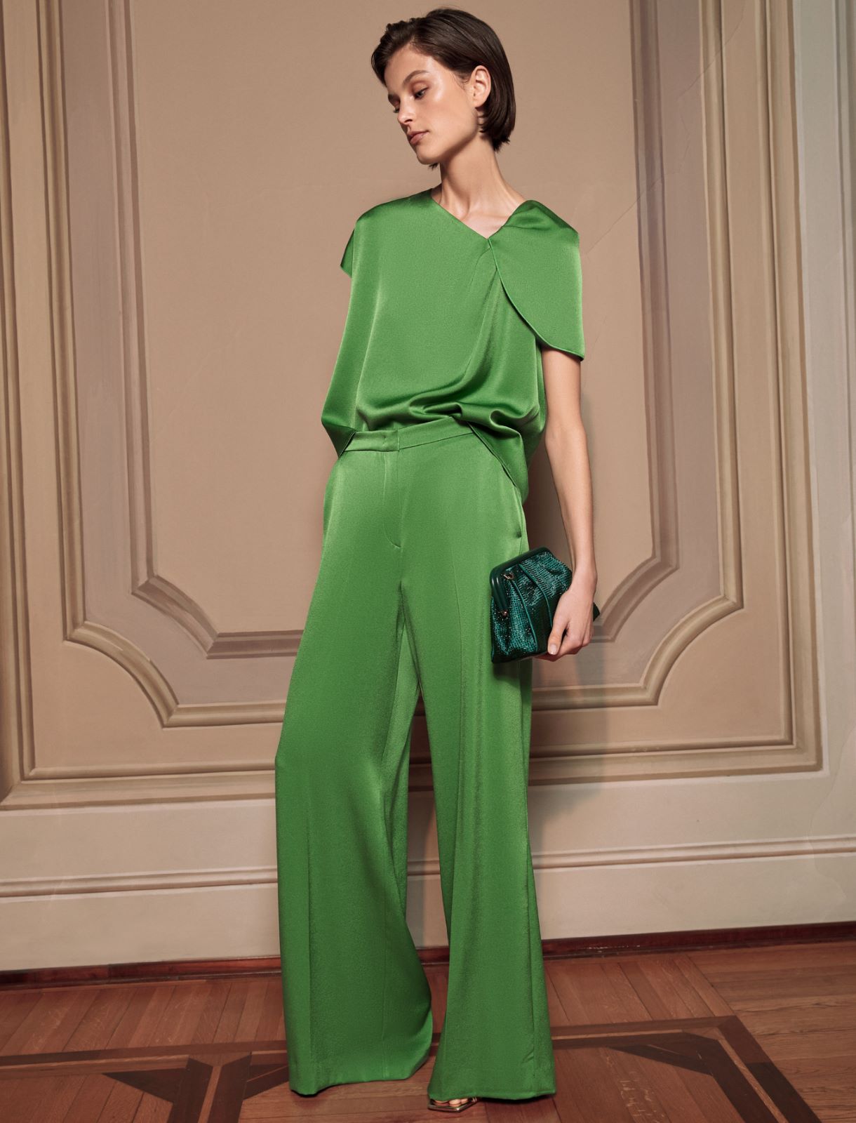 Wide-leg trousers - Grass green - Marella