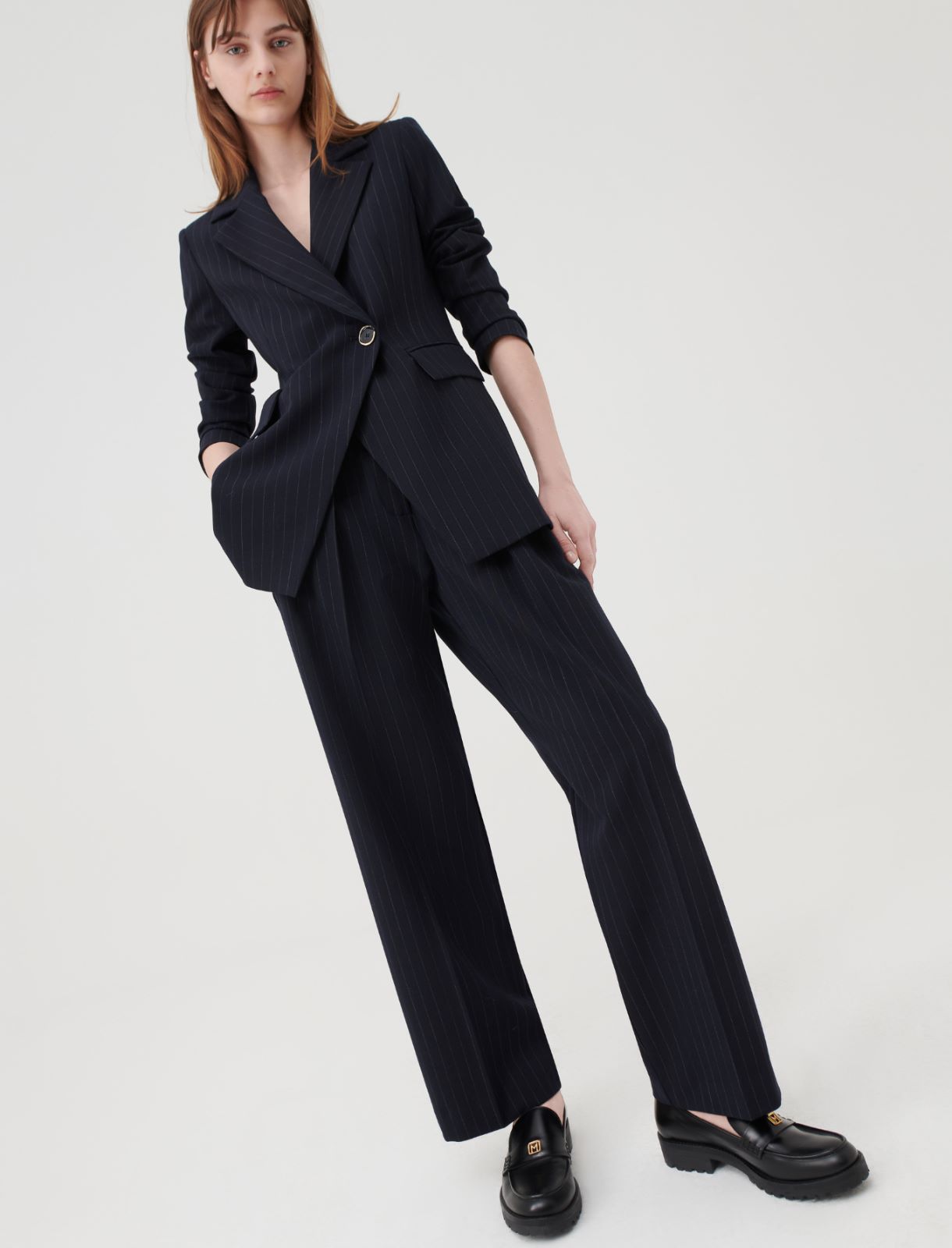 Carrot-fit trousers - Navy - Marella - 3