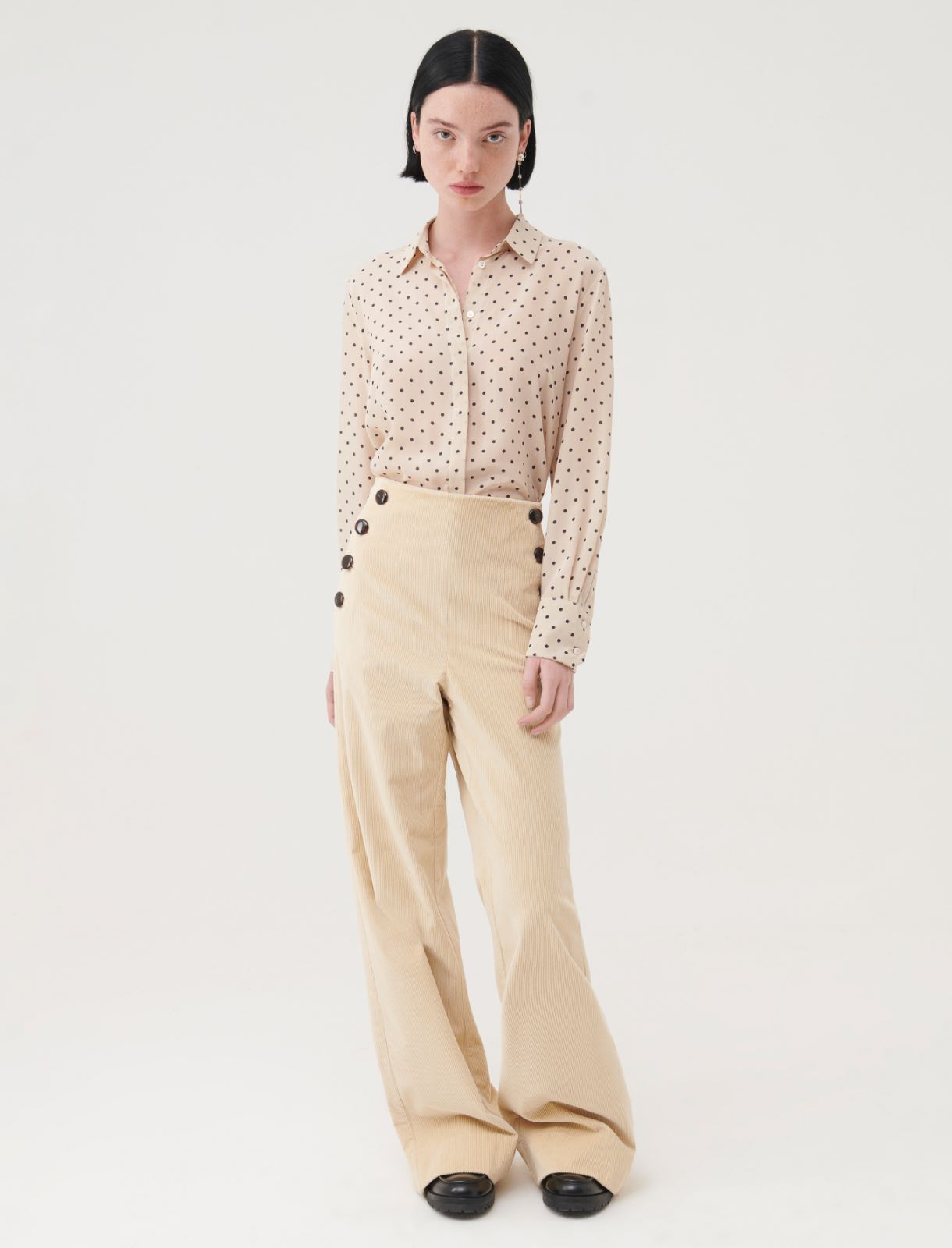 Rib-knit velvet trousers - Ivory - Marella