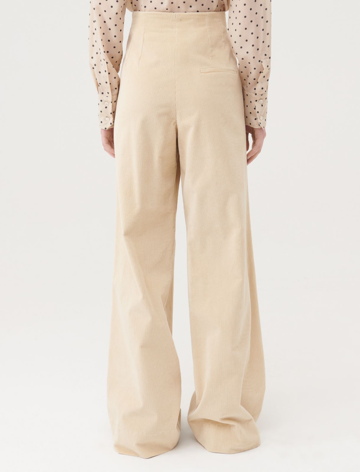 Rib-knit velvet trousers - Ivory - Marella - 2