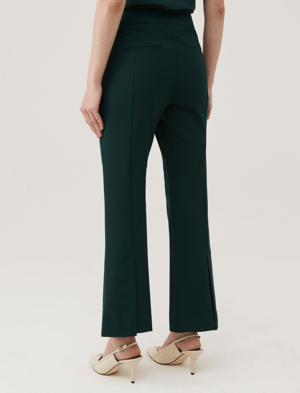 Flared trousers - Dark green - Marella - 3