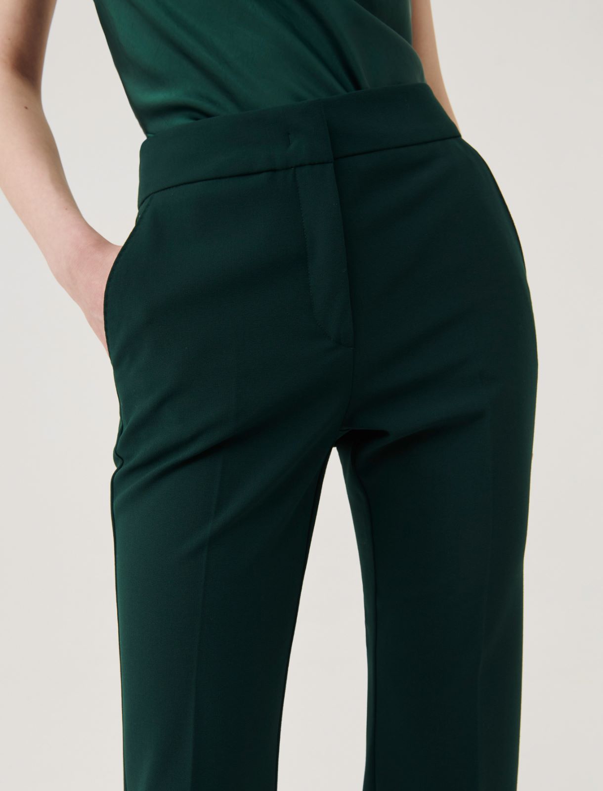 Flared trousers - Dark green - Marella - 4