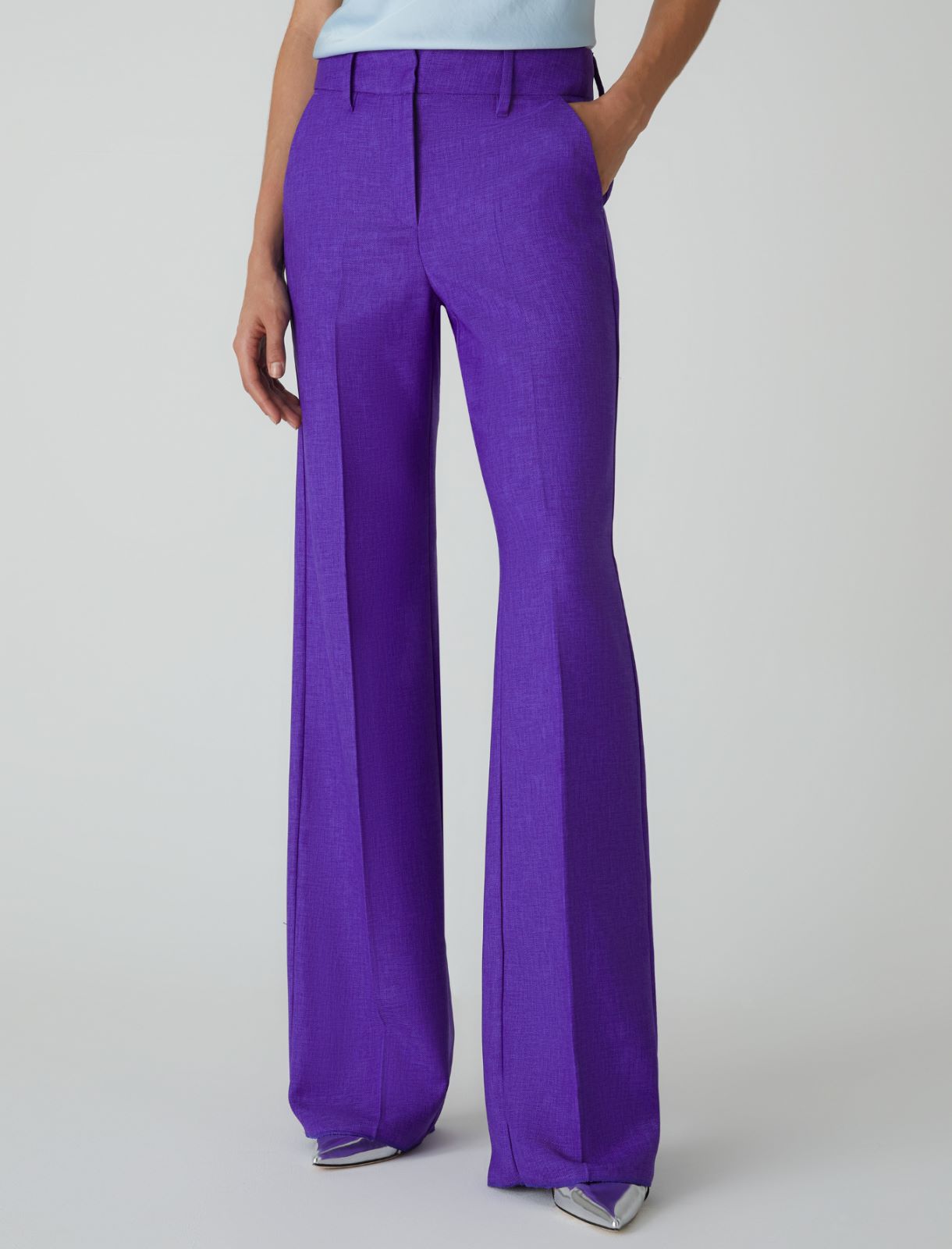 Wide-leg trousers - Dark violet - Marella