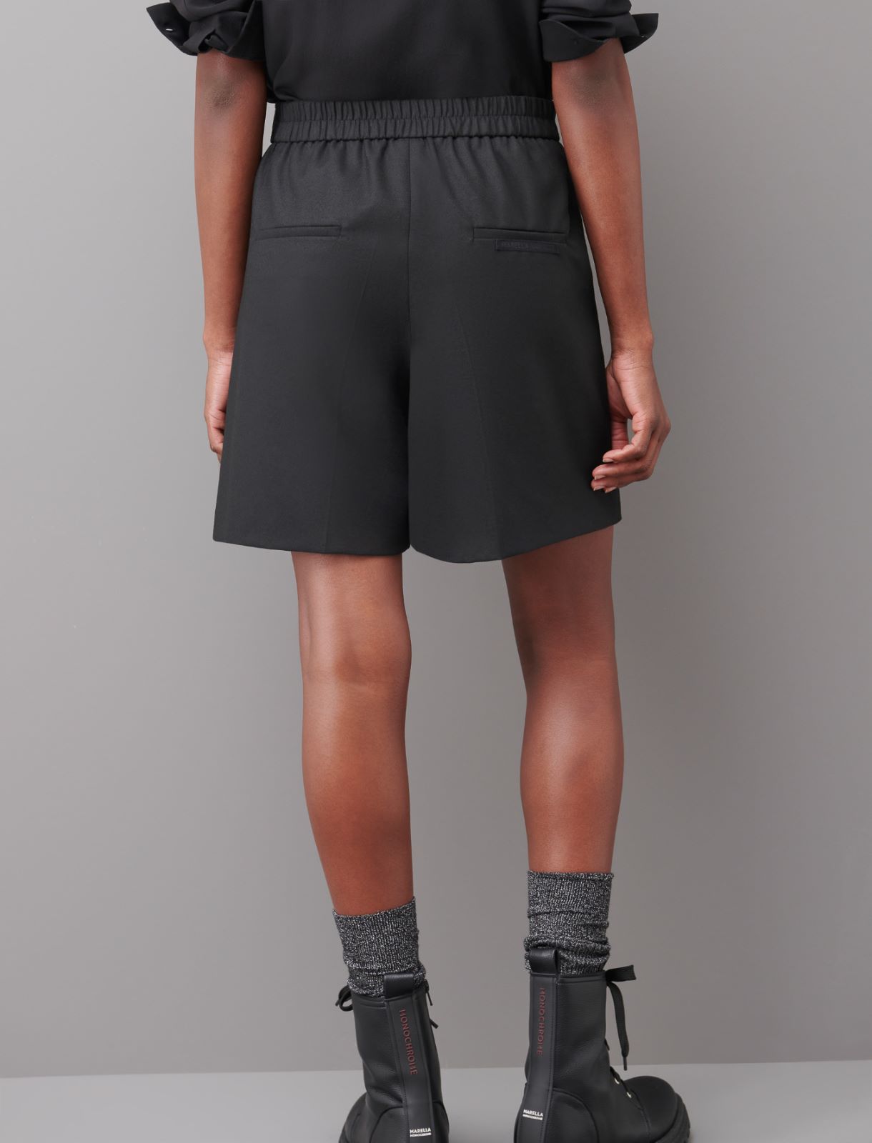 Flannel shorts - Black - Marella - 2