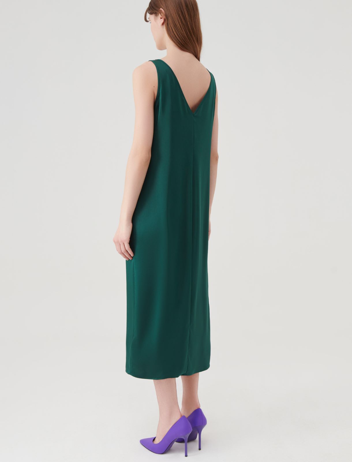 Satin dress - Dark green - Marella - 2