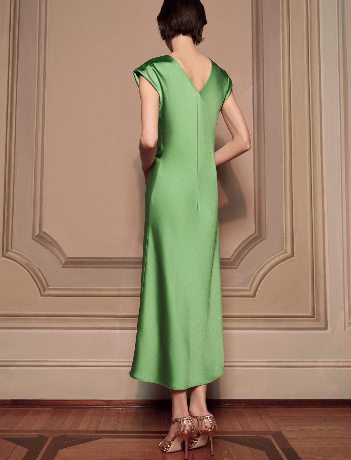 Atłasowa sukienka - Soczysty zielony - Marella - 2