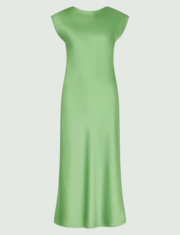 Vestido de raso - Verde prado - Marella - 2