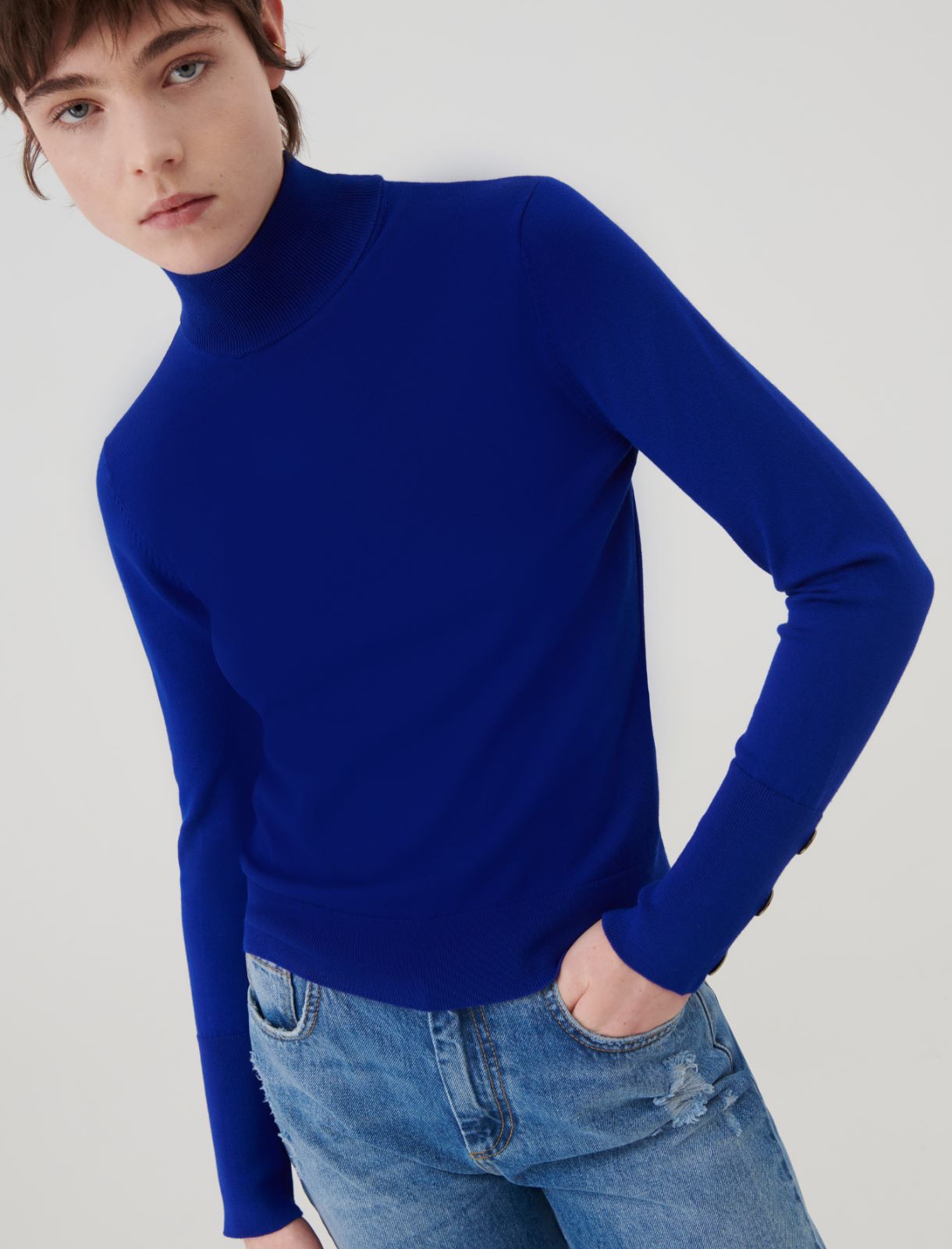 Slim-fit sweater - Cornflower blue - Marella - 3