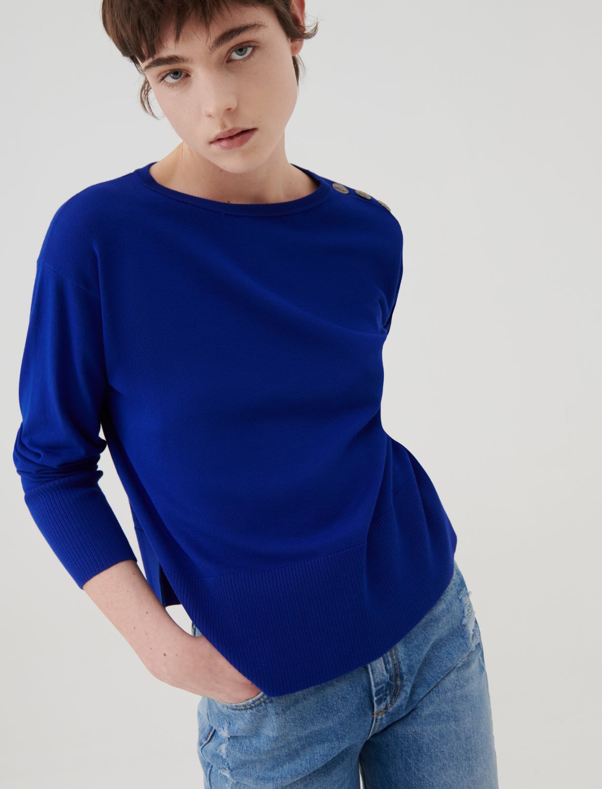 Boxy sweater - Cornflower blue - Marella - 3