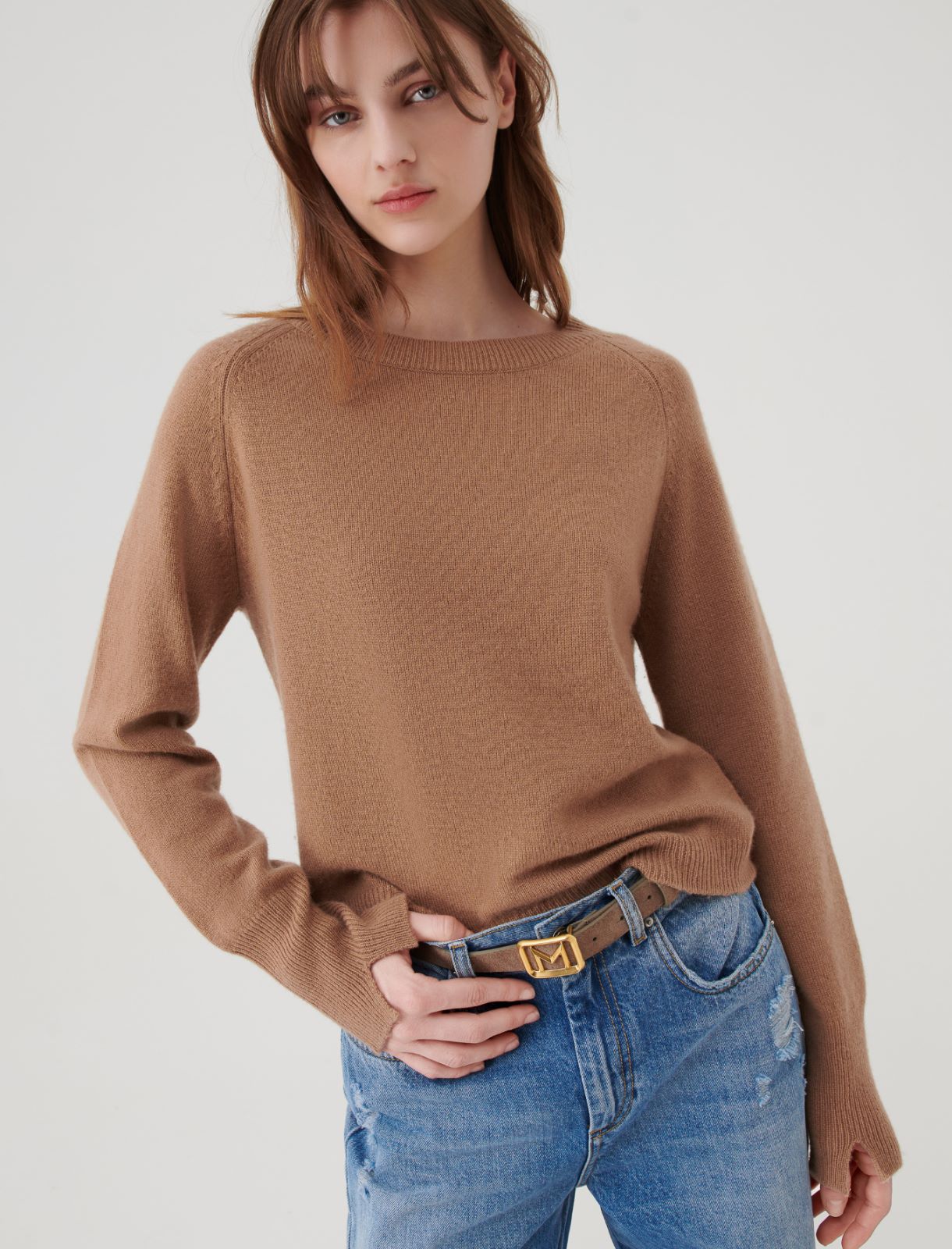 Cashmere and wool sweater - Camel - Marella - 3