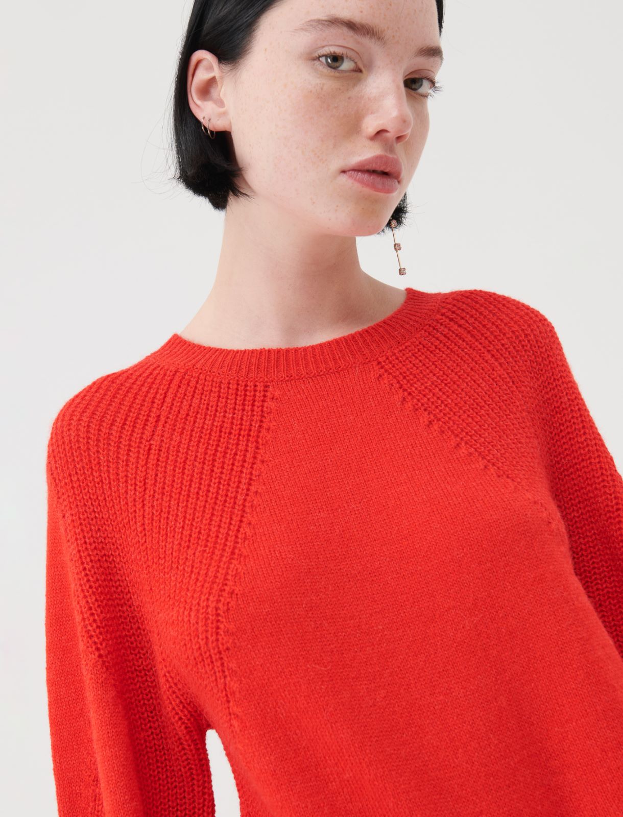Alpaca-blend sweater - Red - Marella - 4