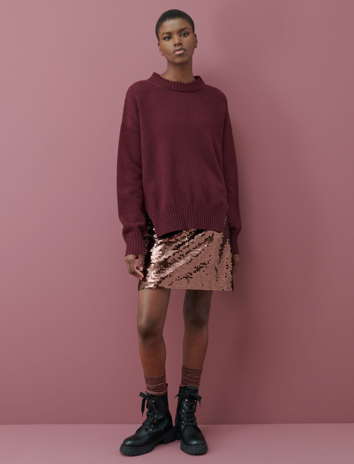 Cashmere-blend sweater - Bordeaux - Marella