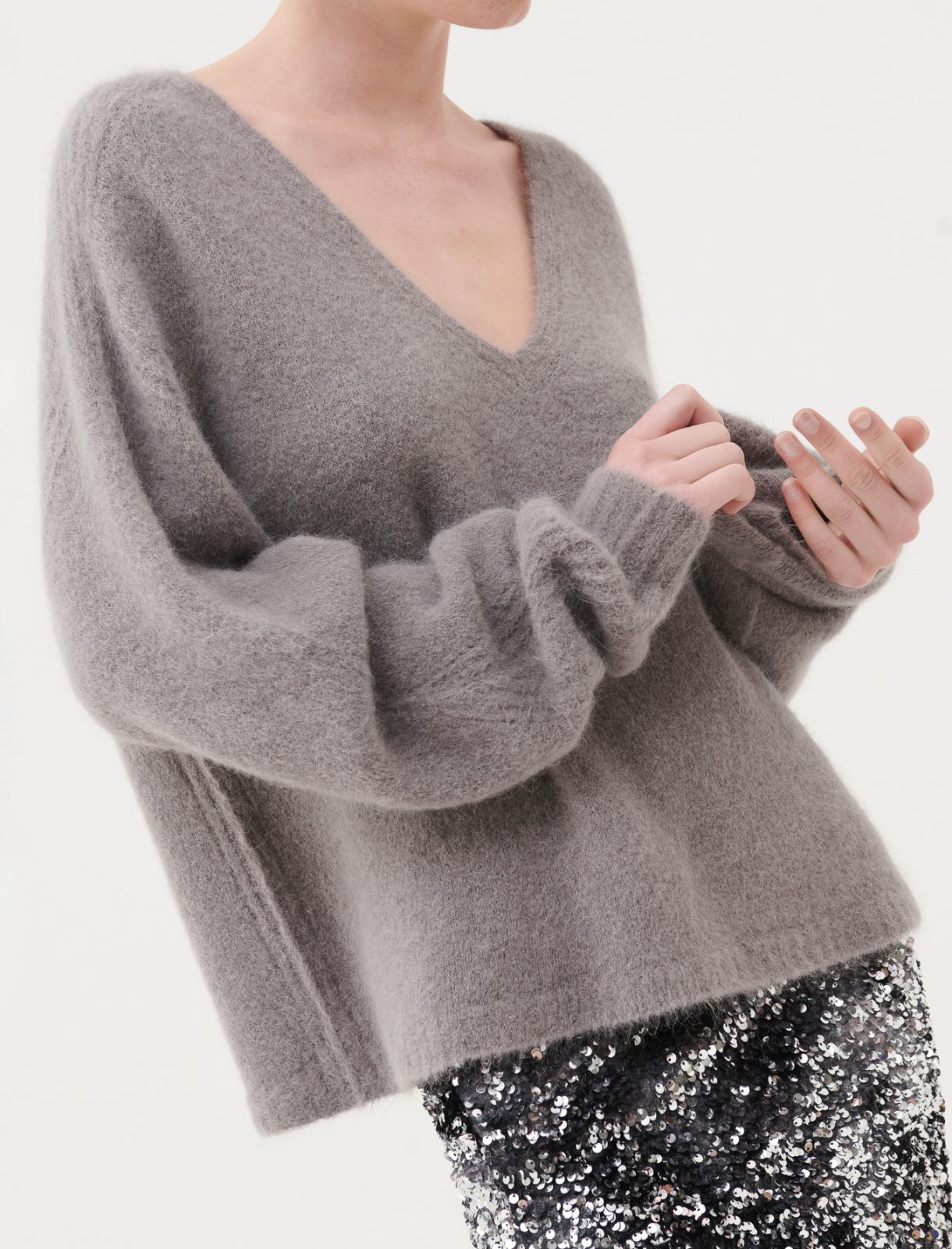 V-neck sweater - Grey - Marella - 4