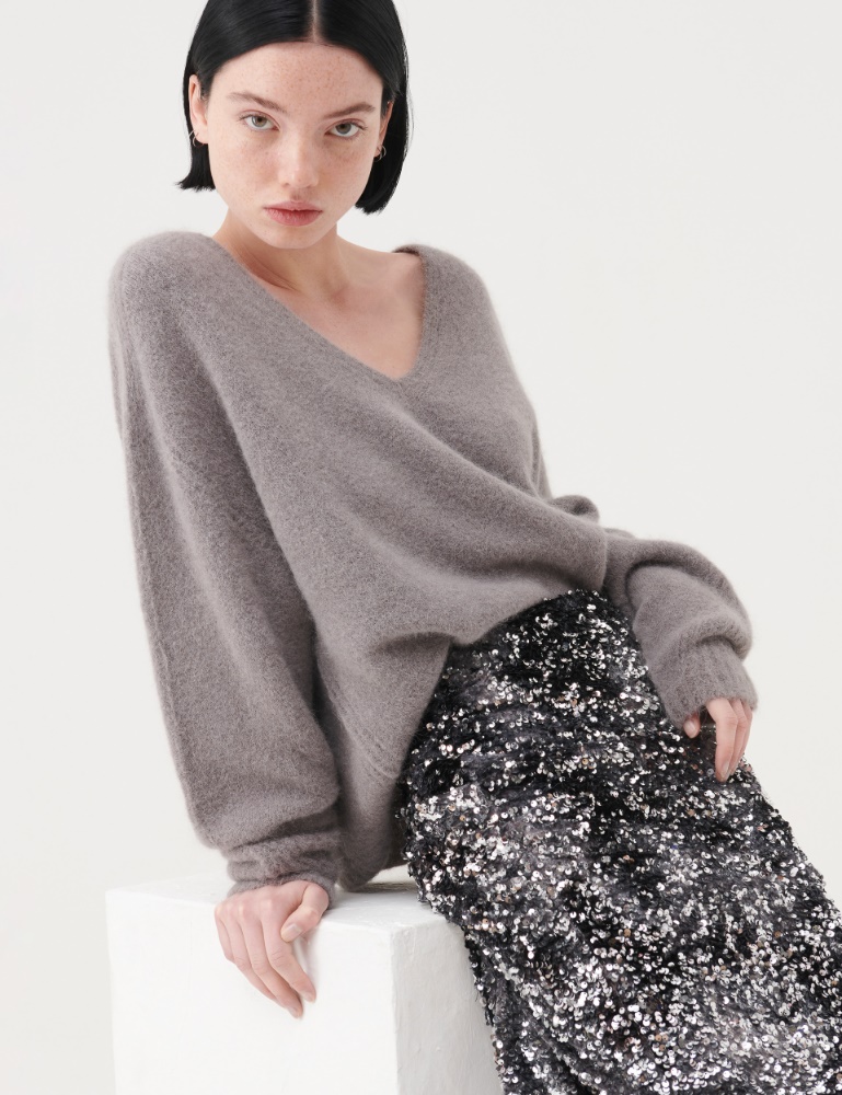 Pullover mit V-Ausschnitt - Grau - Marella