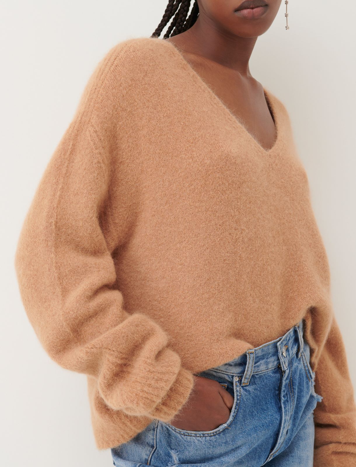 V-neck sweater - Camel - Marella - 4