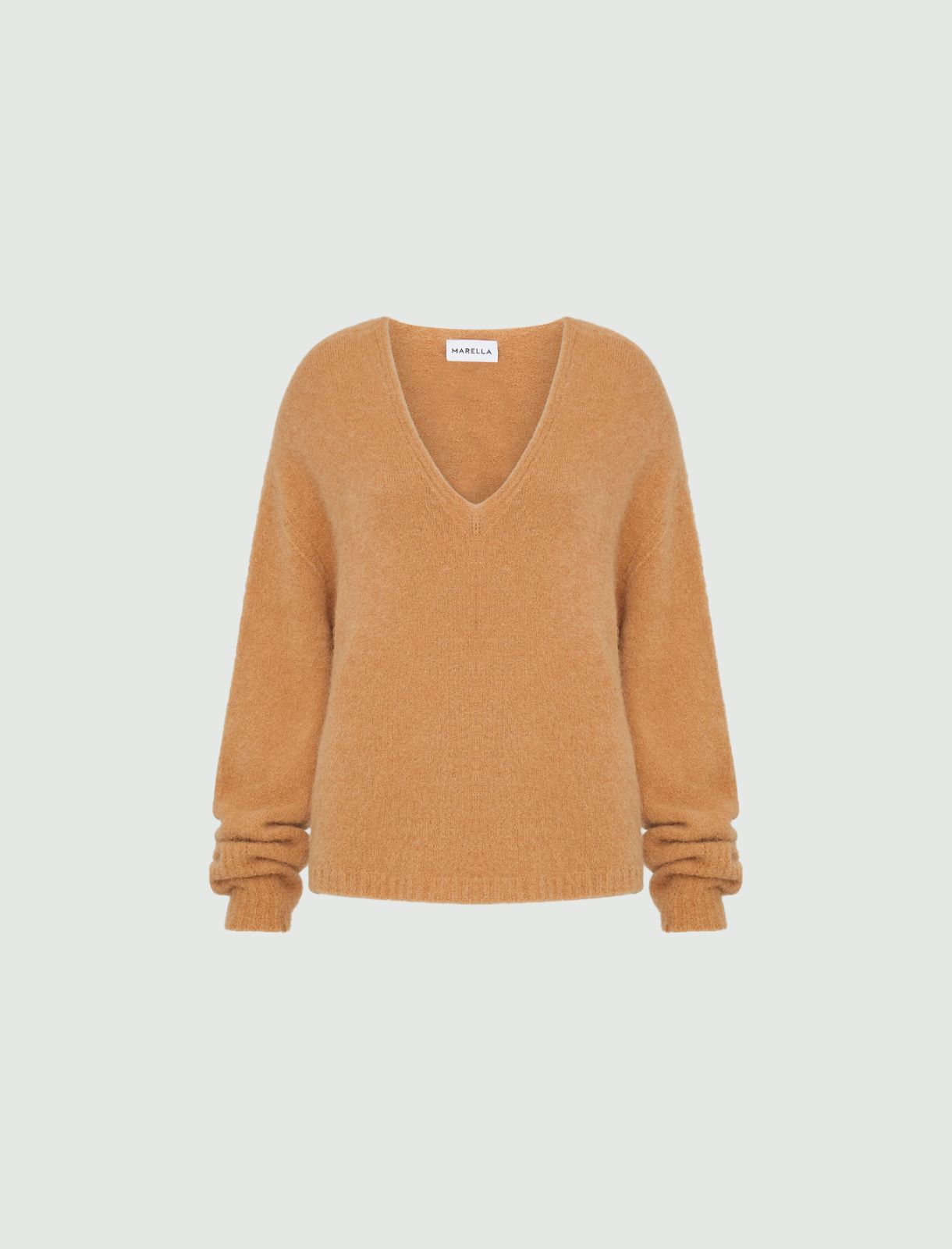 V-neck sweater - Camel - Marella - 5