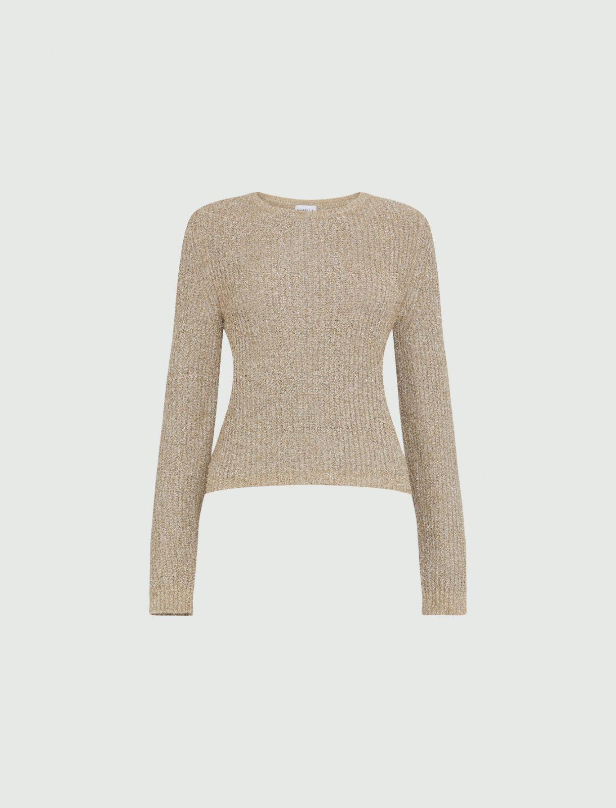 Lurex sweater - Beige golden - Marella - 5