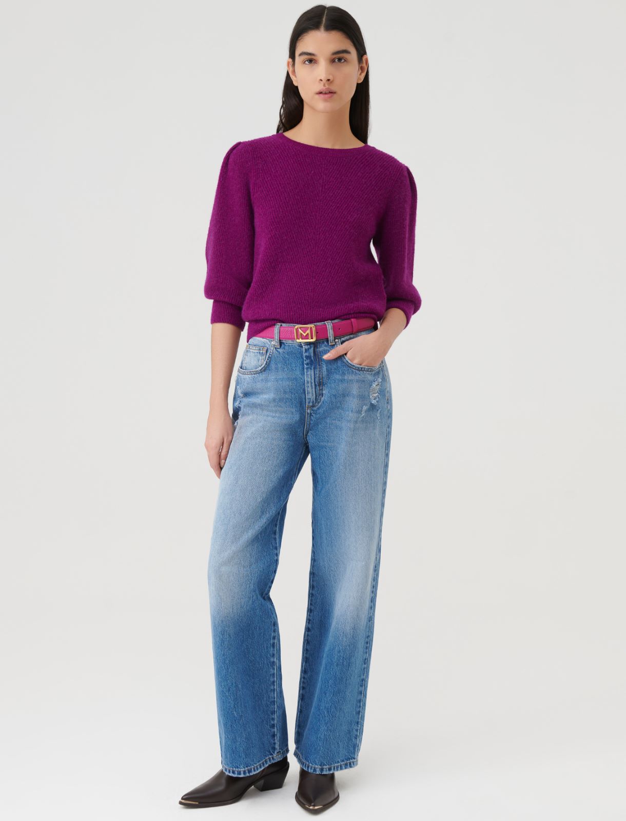 Alpaca-blend sweater - Purple - Marella