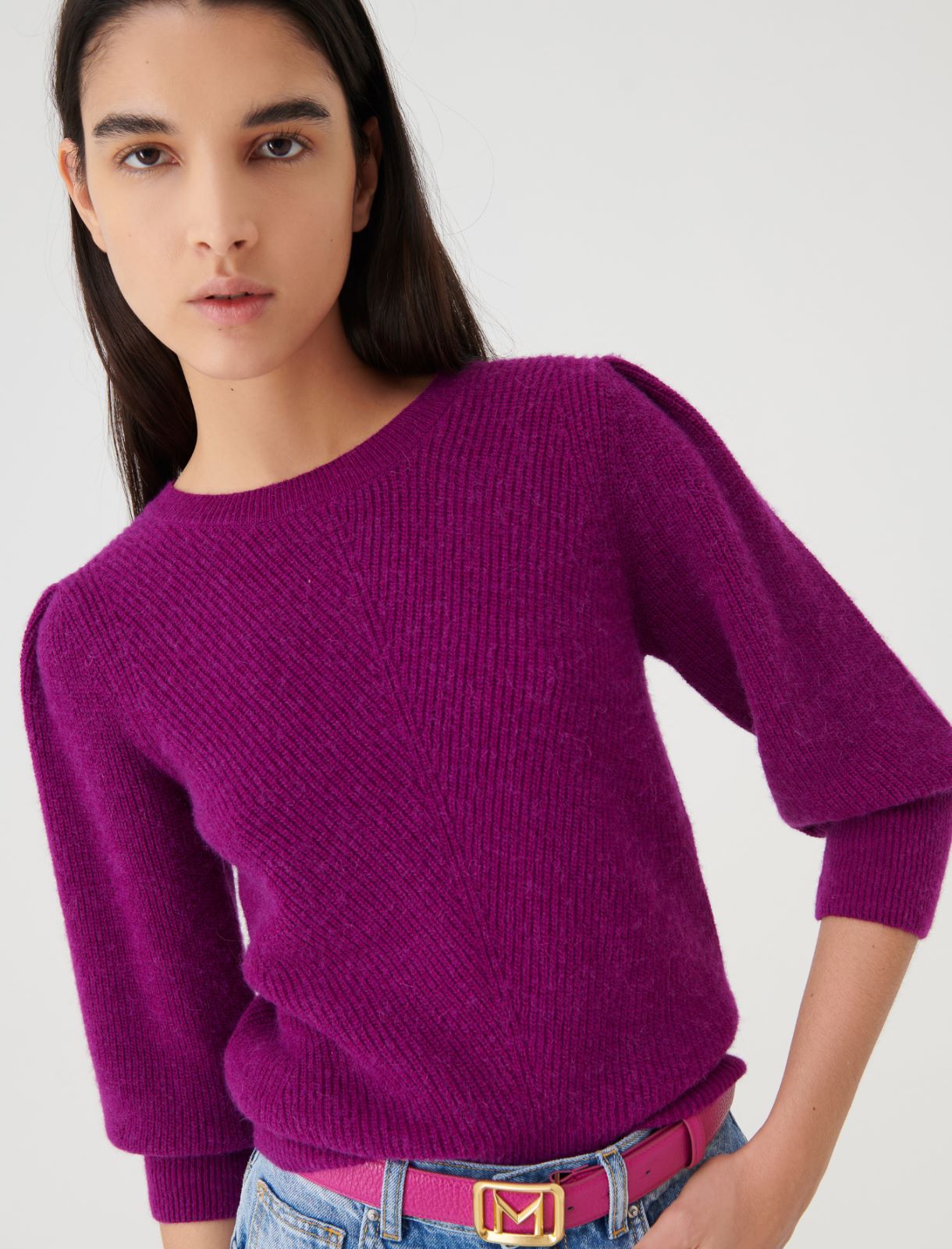 Alpaca-blend sweater - Purple - Marella - 3