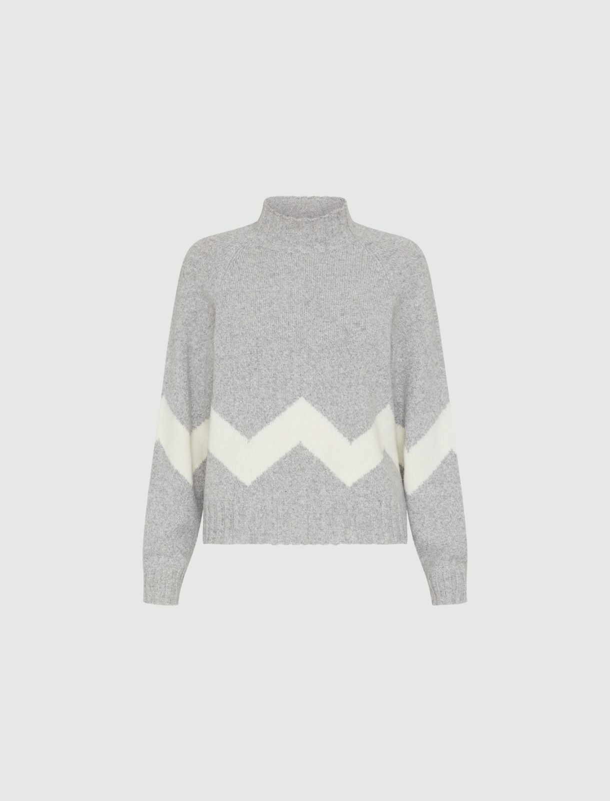 Inlay sweater - Melange light grey - Marella - 5
