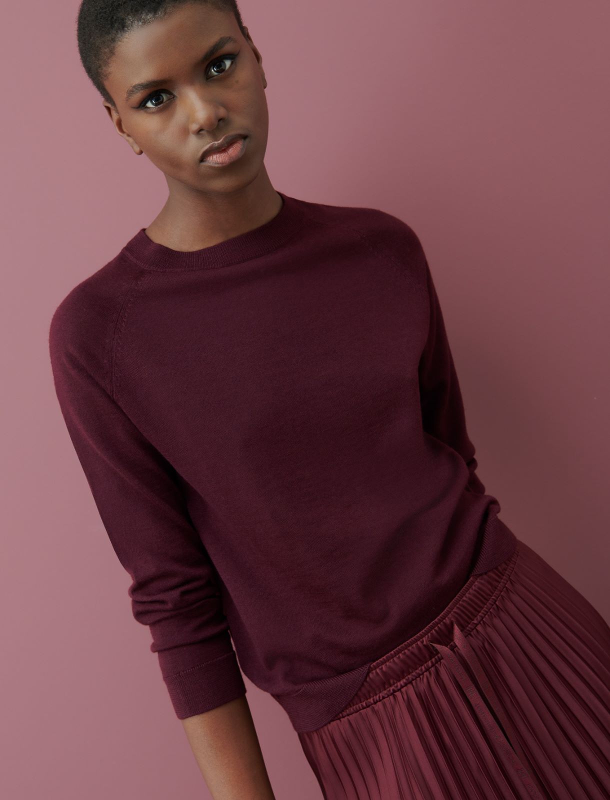 Wool sweater - Bordeaux - Marella - 3