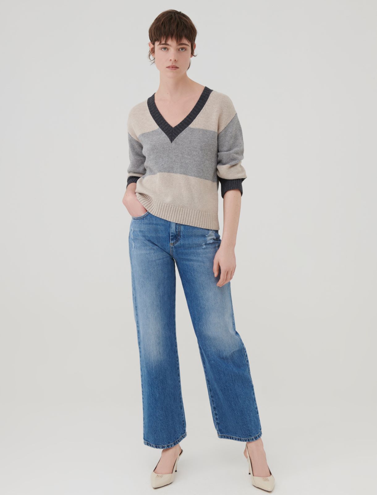 Colourblock sweater - Beige - Marella