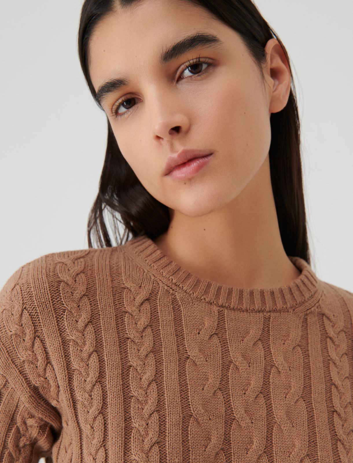 Cropped sweater - Camel - Marella - 4