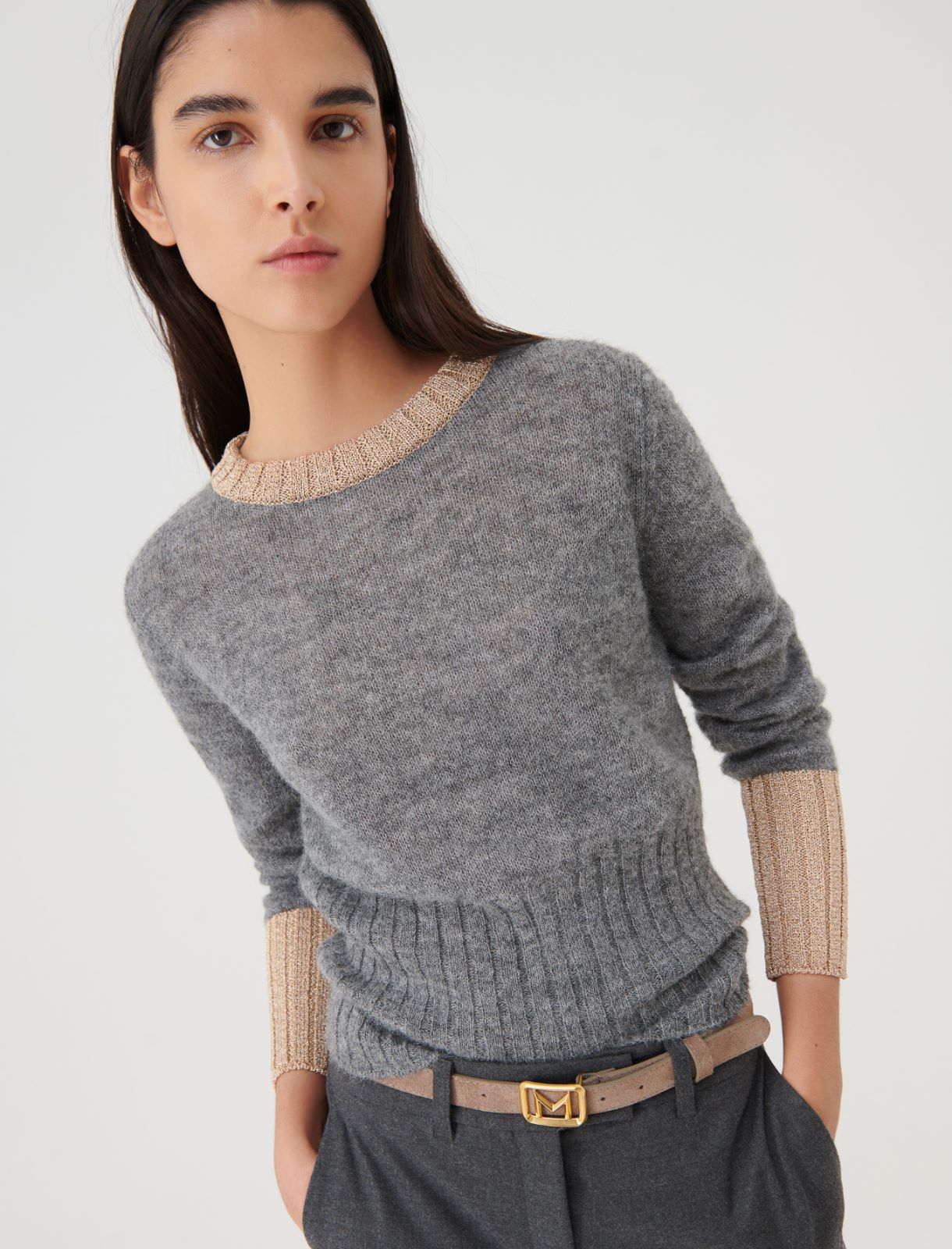 Lurex sweater - Melange grey - Marella - 3