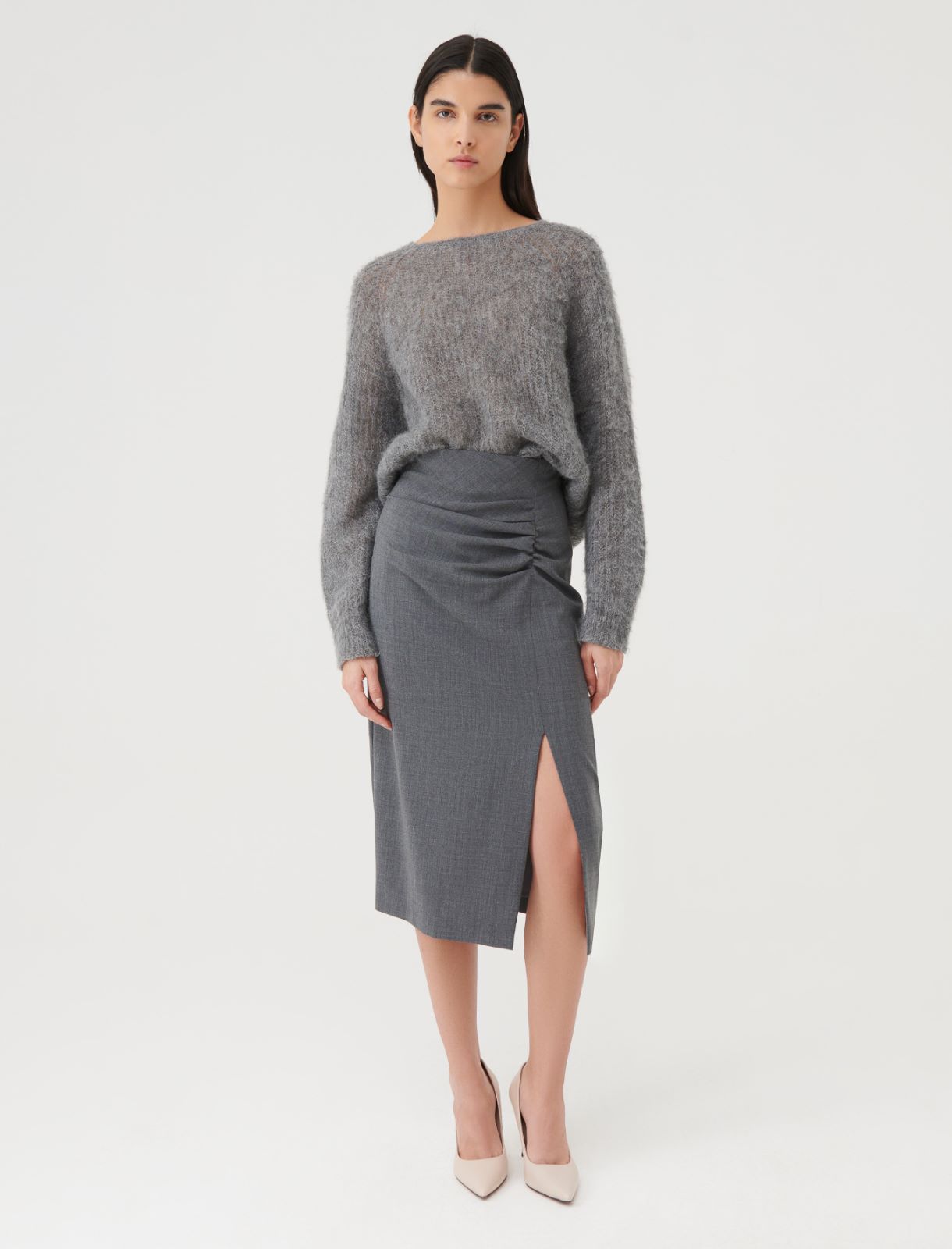 Oversized sweater - Melange grey - Marella