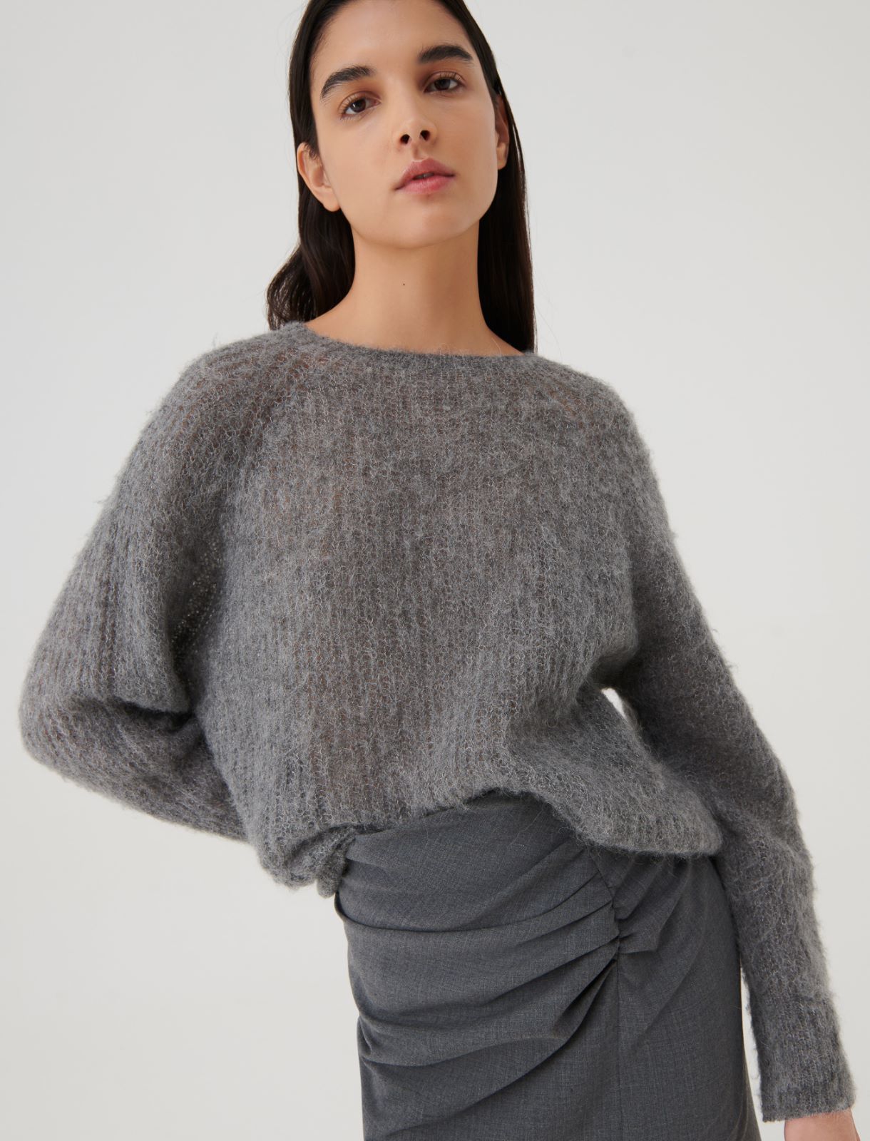 Oversized sweater - Melange grey - Marella - 3