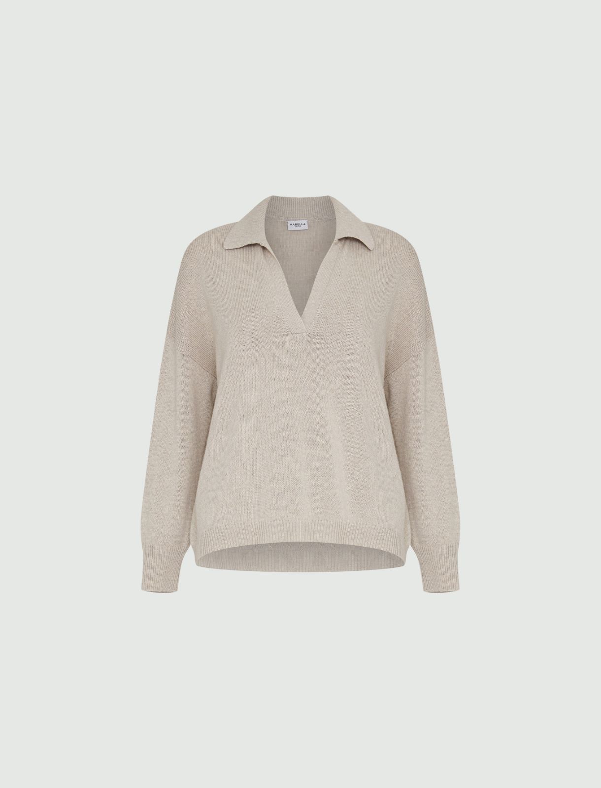 Polo sweater - Beige - Marella - 5