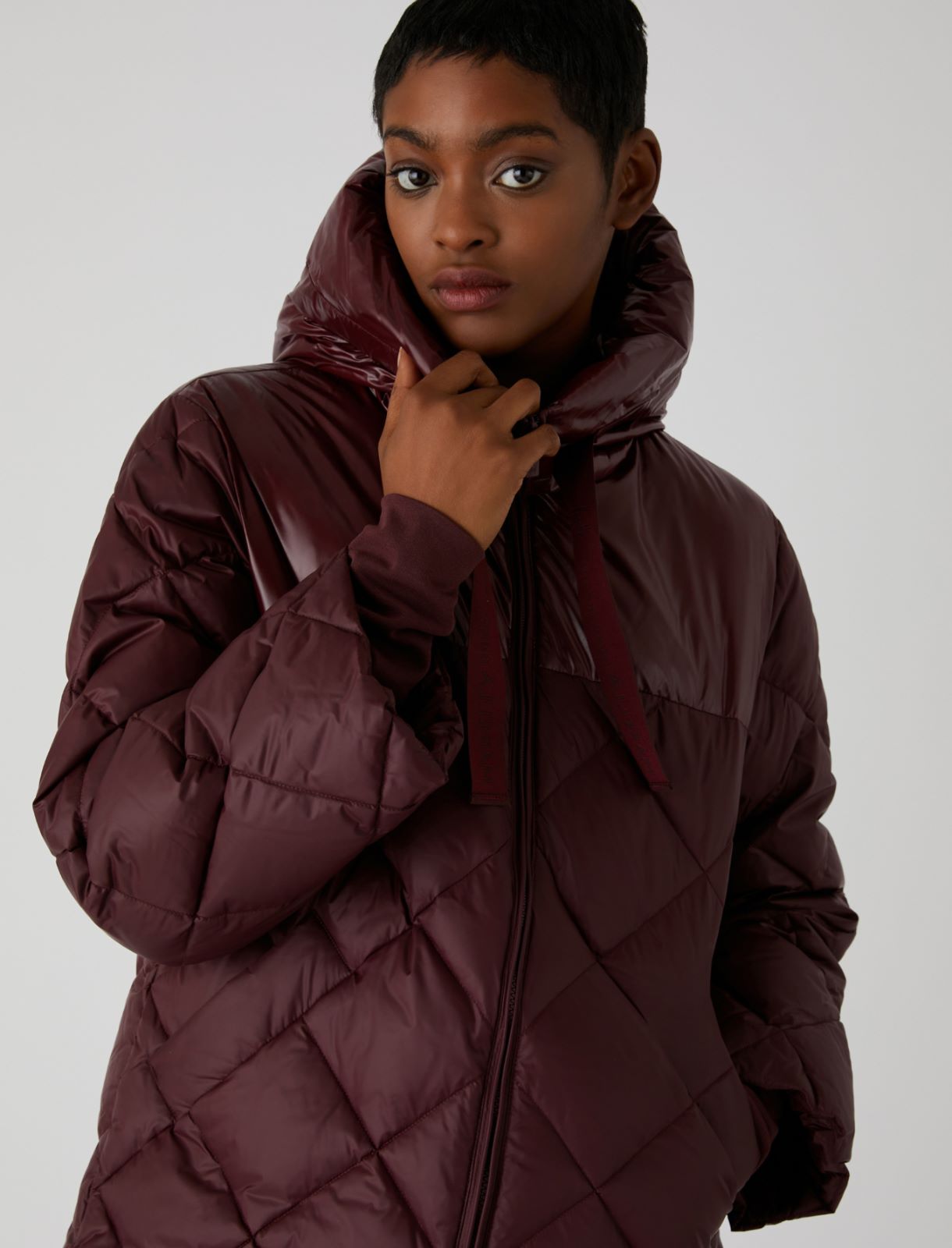 Quilted padded jacket, bordeaux | Marella