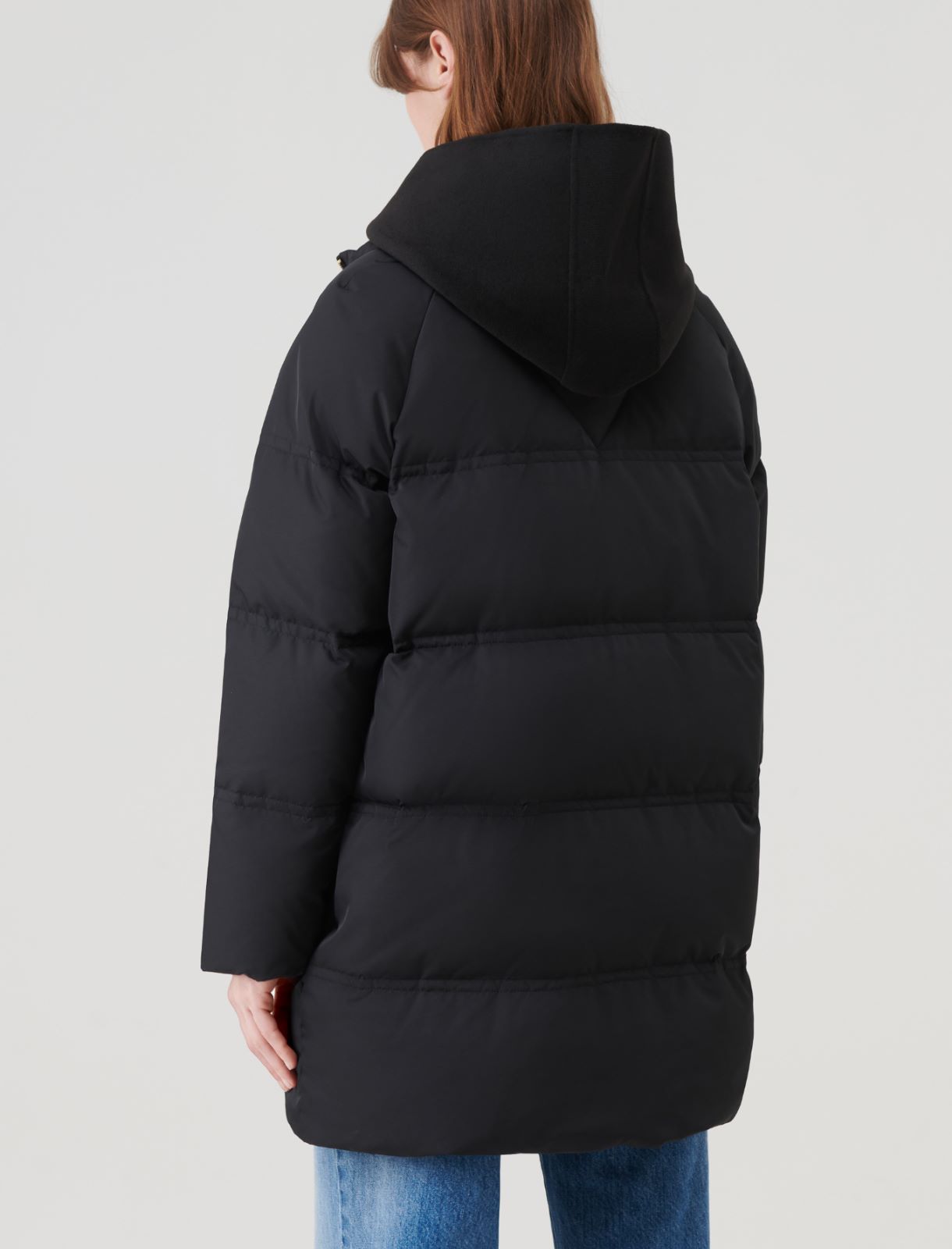 Hooded down jacket - Black - Marella - 2