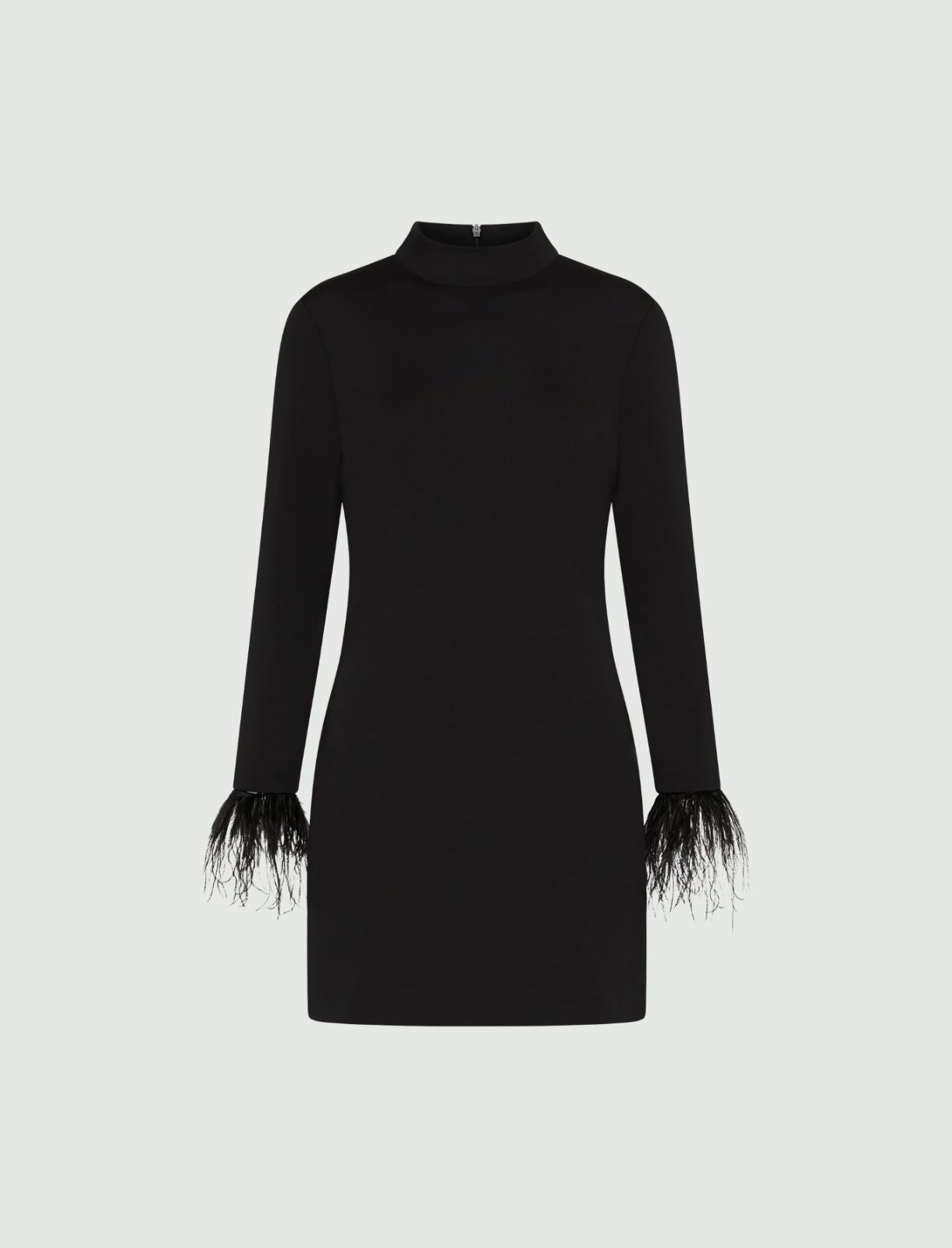 Black Feather Trim Dress – CHANCE