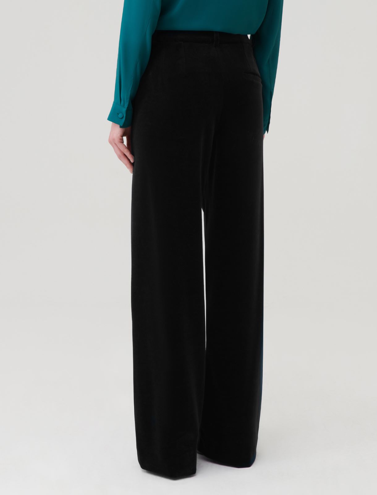 Jersey chenille trousers - Dark green - Marella - 2