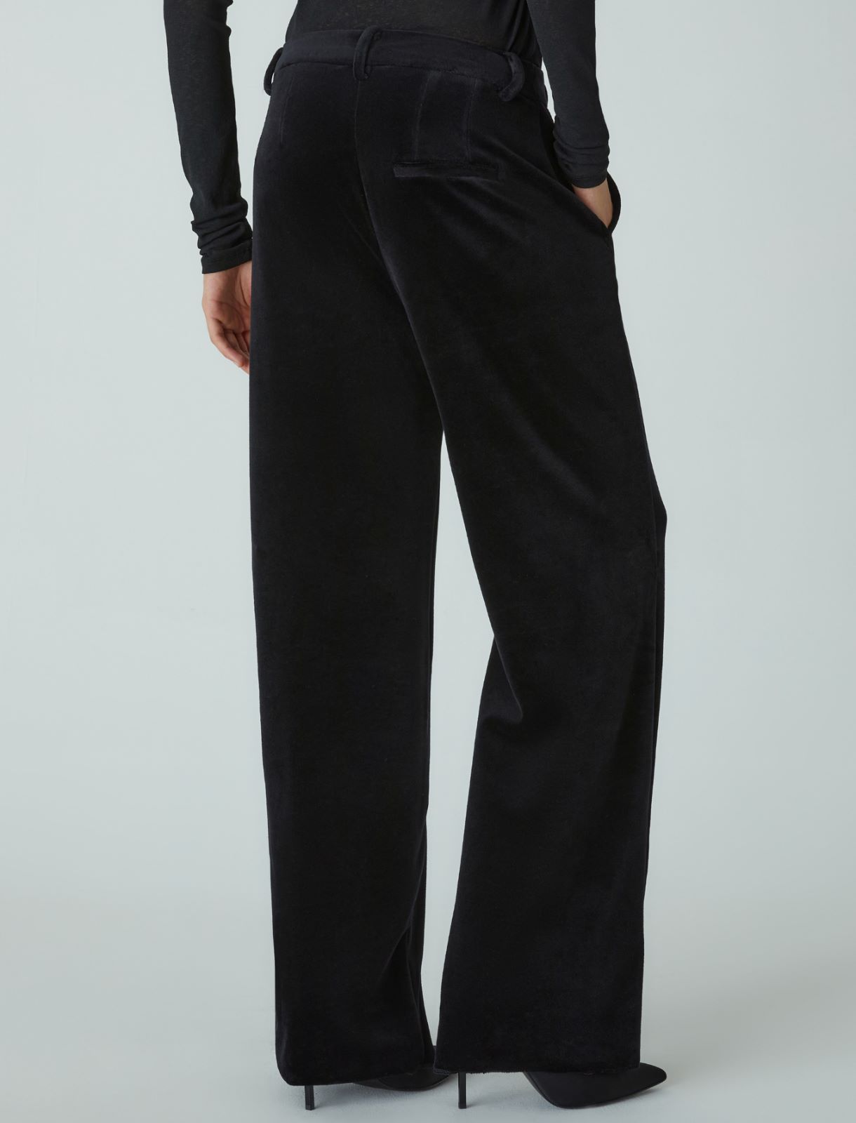 Jersey chenille trousers - Black - Marella - 2