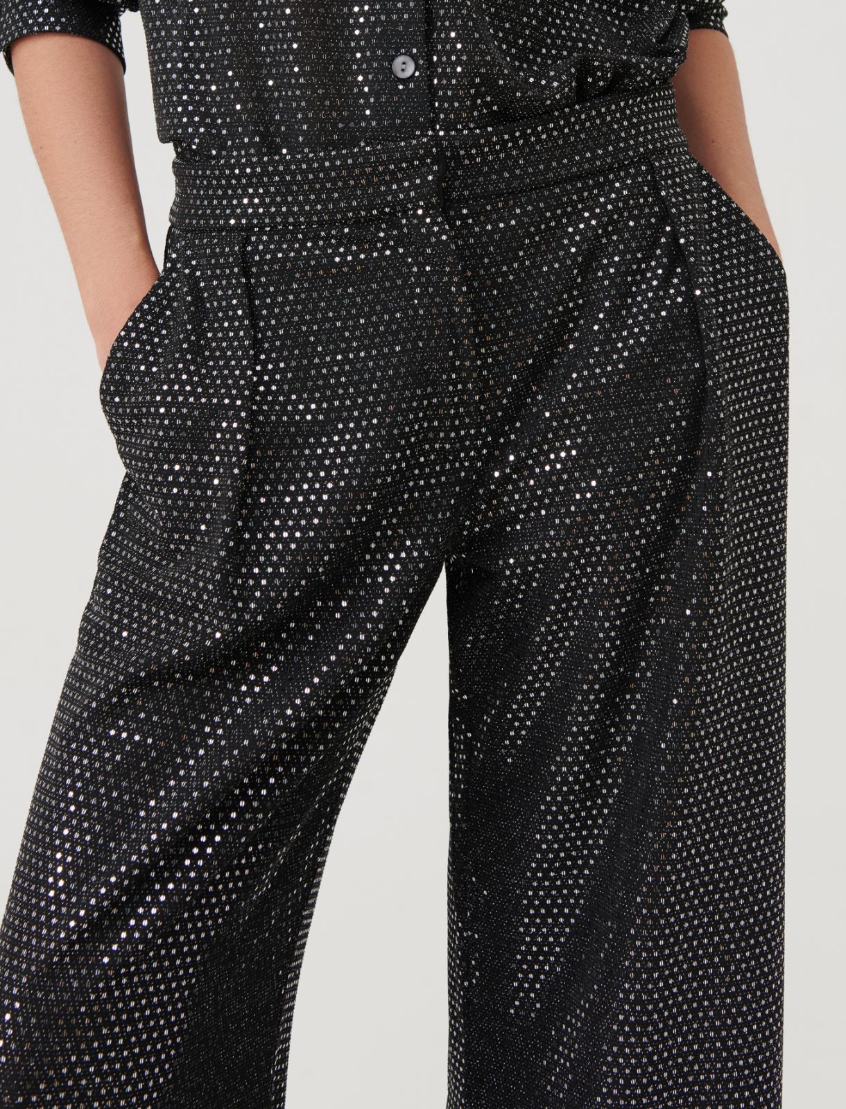 Sequinned trousers - Black - Marella - 4